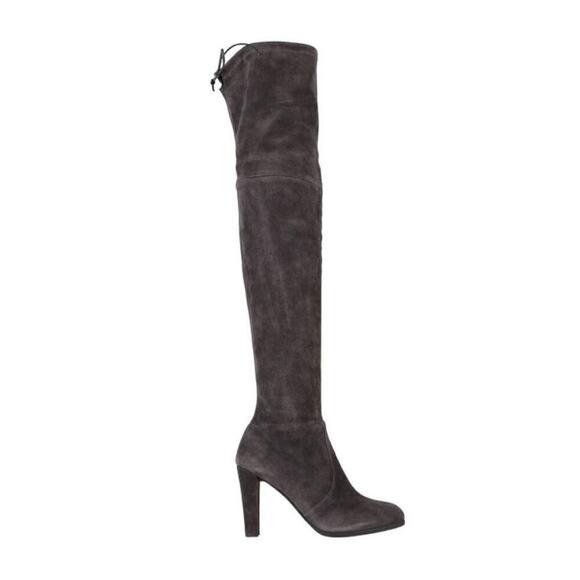 Stuart Weitzman Highland Stretch-Suede Over-The-Knee Londra Boots Gray Size 5M - Picture 8 of 8